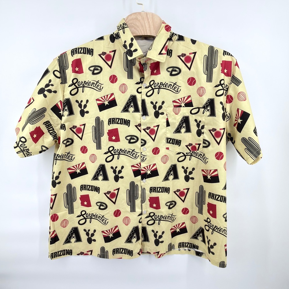 Arizona Diamondbacks Hawaiian Shirt Mens 2XL Yellow Serpientes MLB Cox SGA